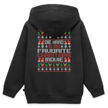 Die Hard Is Christmas Movie Ugly Christmas Pajama - Kinder Premium Organic Zip Hoodie - Schwarz - Hinten - AI Model Kid Male (0cm)