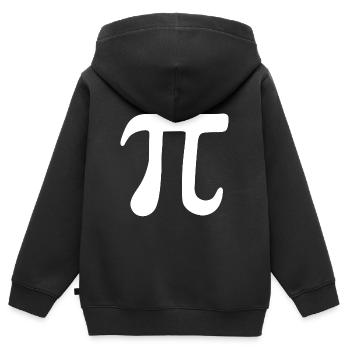 Math Pi symbole Pi - Sweat Premium à capuche zippé enfant bio - noir - Dos - AI Model Kid Male (0cm)