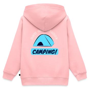 New experience - Camping! - Kids Premium Organic Zip-up Hoodie - rose - Back - AI Model Kid Female (0cm)