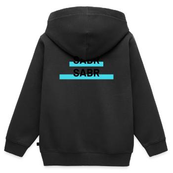 Sabr Sabr - Kinder Premium Organic Zip Hoodie - Schwarz - Hinten - AI Model Kid Male (0cm)