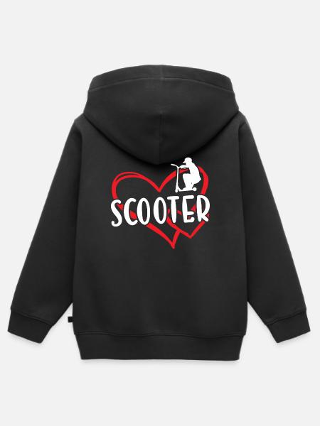 Sport Heart Scooter - Kinder Premium Organic Zip Hoodie - Schwarz