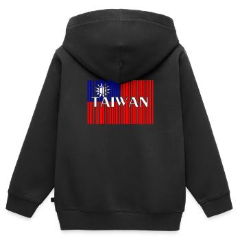 Taiwan - Kinder Premium Organic Zip Hoodie - Schwarz - Hinten - AI Model Kid Male (0cm)