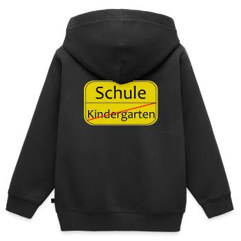 Schule Kindergarten endlich Schüler - Kinder Premium Organic Zip Hoodie - Schwarz - Hinten - AI Model Kid Male (0cm)