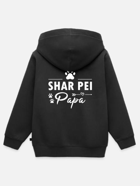 Shar Pei Papa - Kinder Premium Organic Zip Hoodie - Schwarz