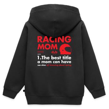 Sport Maman Définition Course - Sweat Premium à capuche zippé enfant bio - noir - Dos - AI Model Kid Male (0cm)