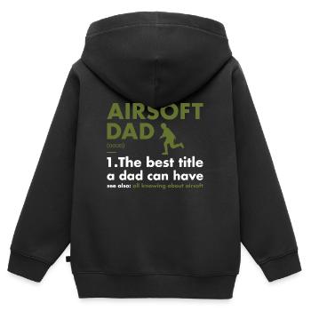 Sport Dad Definition Airsoft - Kinder Premium Organic Zip Hoodie - Schwarz - Hinten - AI Model Kid Male (0cm)
