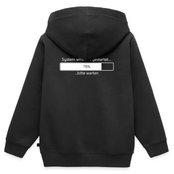 System Neustart - Kinder Premium Organic Zip Hoodie - Schwarz - Hinten - AI Model Kid Male (0cm)