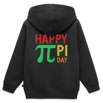 Math Happy Pi Day Pi - Sweat Premium à capuche zippé enfant bio - noir - Dos - AI Model Kid Male (0cm)