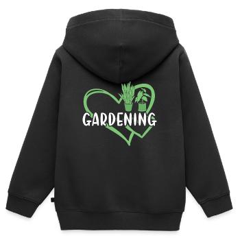 Gardener Heart Gardening - Kinder Premium Organic Zip Hoodie - Schwarz - Hinten - AI Model Kid Male (0cm)