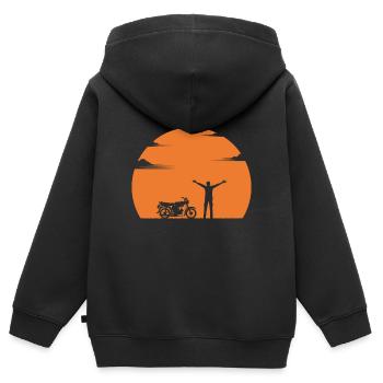 Sunset (Joy Edition) - Sweat Premium à capuche zippé enfant bio - noir - Dos - AI Model Kid Male (0cm)