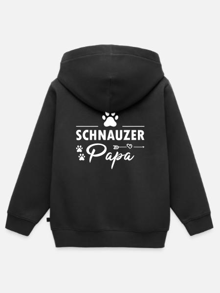 Schnauzer Papa - Kinder Premium Organic Zip Hoodie - Schwarz