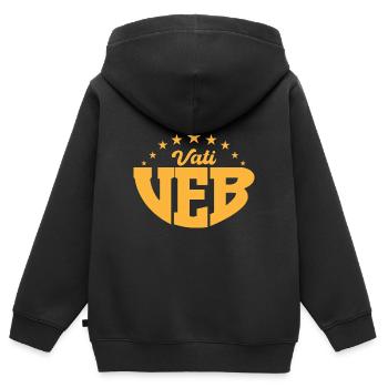 VEB Vati DDR Geschenk - Kinder Premium Organic Zip Hoodie - Schwarz - Hinten - AI Model Kid Male (0cm)