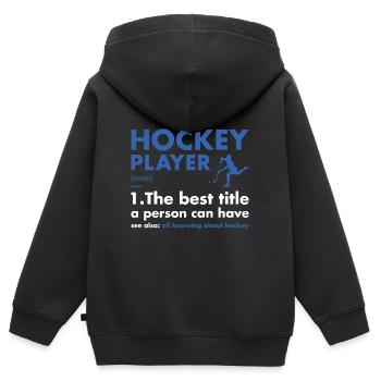 Sport Player Definition Hockey - Kids Premium Organic Zip-up Hoodie - black - Back - AI Model Kid Male (0cm)