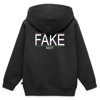 I am not a Fake - Ich bin Ich - Kinder Premium Organic Zip Hoodie - Schwarz - Hinten - AI Model Kid Male (0cm)