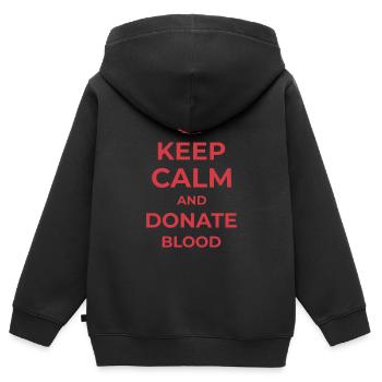 Keep calm and donate blood donating blood - Kids Premium Organic Zip-up Hoodie - black - Back - AI Model Kid Male (0cm)