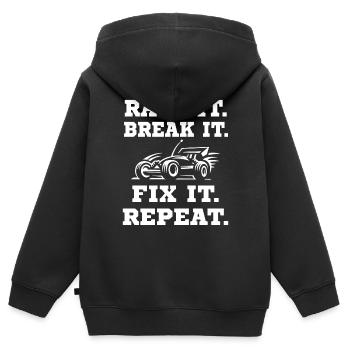 Drive Crash Repair Répéter Buggy RC - Sweat Premium à capuche zippé enfant bio - noir - Dos - AI Model Kid Male (0cm)