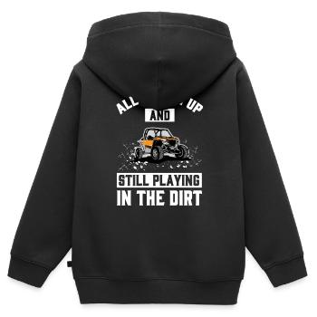 Playing In The Dirt UTV 4x4 Buggy SxS - Sweat Premium à capuche zippé enfant bio - noir - Dos - AI Model Kid Male (0cm)
