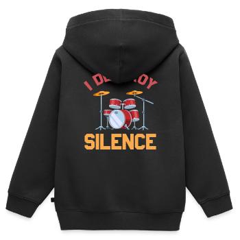 I Destroy Silence Drummer - Kinder Premium Organic Zip Hoodie - Schwarz - Hinten - AI Model Kid Male (0cm)
