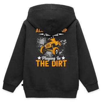 Playing In The Dirt Motocross Dirt Bike - Sweat Premium à capuche zippé enfant bio - noir - Dos - AI Model Kid Male (0cm)