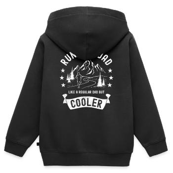Running Dad Cooler Mountain Running Trail Runner - Kinder Premium Organic Zip Hoodie - Schwarz - Hinten - AI Model Kid Male (0cm)
