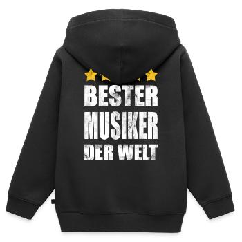 Bester Musiker Der Welt Vintage - Kinder Premium Organic Zip Hoodie - Schwarz - Hinten - AI Model Kid Male (0cm)