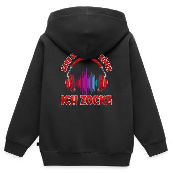 Kann Dich Nicht Hören Zocken Zocker Gamer - Kinder Premium Organic Zip Hoodie - Schwarz - Hinten - AI Model Kid Male (0cm)