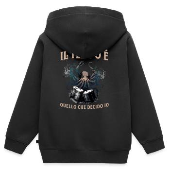 Il Tempo Quello Che Decido Io Strumento Musicale - Kinder Premium Organic Zip Hoodie - Schwarz - Hinten - AI Model Kid Male (0cm)