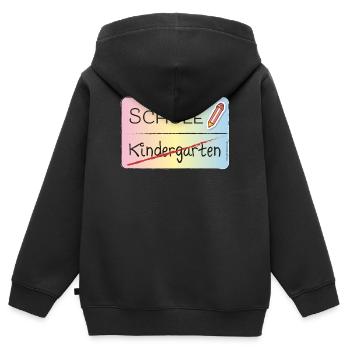 Vom Kindergarten in die Schule - Kinder Premium Organic Zip Hoodie - Schwarz - Hinten - AI Model Kid Male (0cm)
