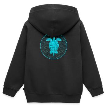 Turtle Schildkröteim - Kinder Premium Organic Zip Hoodie - Schwarz - Hinten - AI Model Kid Male (0cm)
