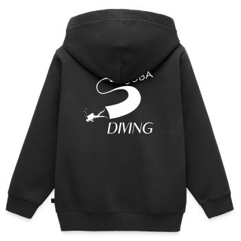 Scuba Diving - Kinder Premium Organic Zip Hoodie - Schwarz - Hinten - AI Model Kid Male (0cm)