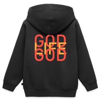 Gott = mein Leben - Kinder Premium Organic Zip Hoodie - Schwarz - Hinten - AI Model Kid Male (0cm)