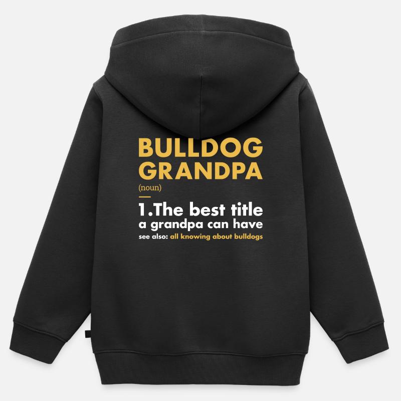 Définition de grand-père bouledogue - Sweat Premium à capuche zippé enfant bio - noir