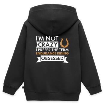 Rider Je ne suis pas fou Endurance - Sweat Premium à capuche zippé enfant bio - noir - Dos - AI Model Kid Male (0cm)