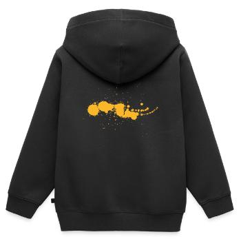 Blob of paint splatter painter gift yellow - Kids Premium Organic Zip-up Hoodie - black - Back - AI Model Kid Male (0cm)