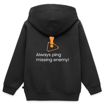 Toujours envoyer un ping aux ennemis manquants - Sweat Premium à capuche zippé enfant bio - noir - Dos - AI Model Kid Male (0cm)