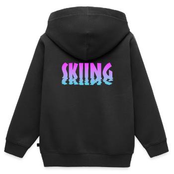 Skiing - Kinder Premium Organic Zip Hoodie - Schwarz - Hinten - AI Model Kid Male (0cm)