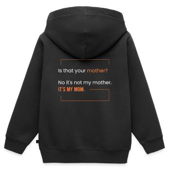 Das ist meine Mutter. - Kinder Premium Organic Zip Hoodie - Schwarz - Hinten - AI Model Kid Male (0cm)