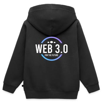 Web 3.0 für die Zukunft - Kinder Premium Organic Zip Hoodie - Schwarz - Hinten - AI Model Kid Male (0cm)