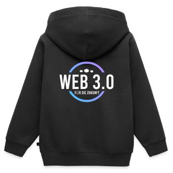 Web 3.0 für die Zukunft - Kinder Premium Organic Zip Hoodie - Schwarz - Hinten - AI Model Kid Male (0cm)
