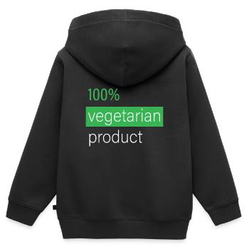 100% vegetarisches Produkt - Kinder Premium Organic Zip Hoodie - Schwarz - Hinten - AI Model Kid Male (0cm)