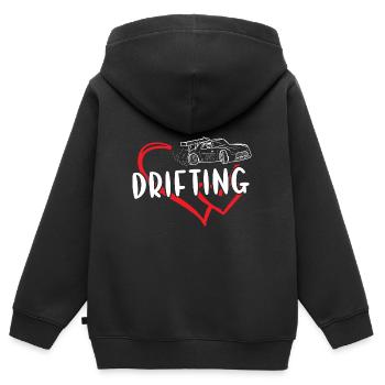 Sport Dérive cardiaque - Sweat Premium à capuche zippé enfant bio - noir - Dos - AI Model Kid Male (0cm)