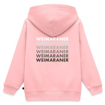 Weimaraner - Kinder Premium Organic Zip Hoodie - Rosa - Hinten - AI Model Kid Female (0cm)