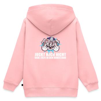 Juckt Mich Nicht Gehe 2024 In Den Ruhestand Rente - Kinder Premium Organic Zip Hoodie - Rosa - Hinten - AI Model Kid Female (0cm)