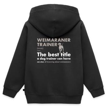 Dresseur de braques de Weimar - Sweat Premium à capuche zippé enfant bio - noir - Dos - AI Model Kid Male (0cm)