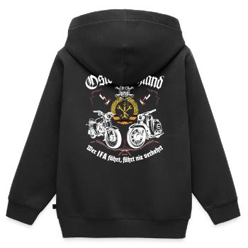 Simson Mopedkult Ostdeutschland - Kinder Premium Organic Zip Hoodie - Schwarz - Hinten - AI Model Kid Male (0cm)