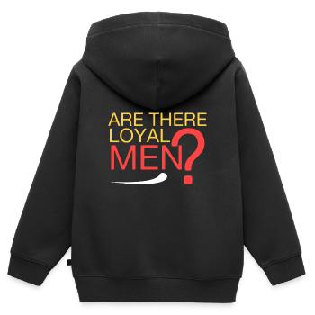 Y a-t-il des hommes fidèles ? - Sweat Premium à capuche zippé enfant bio - noir - Dos - AI Model Kid Male (0cm)