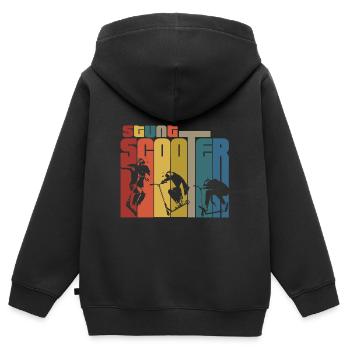Cascade scooter cadeau - Sweat Premium à capuche zippé enfant bio - noir - Dos - AI Model Kid Male (0cm)