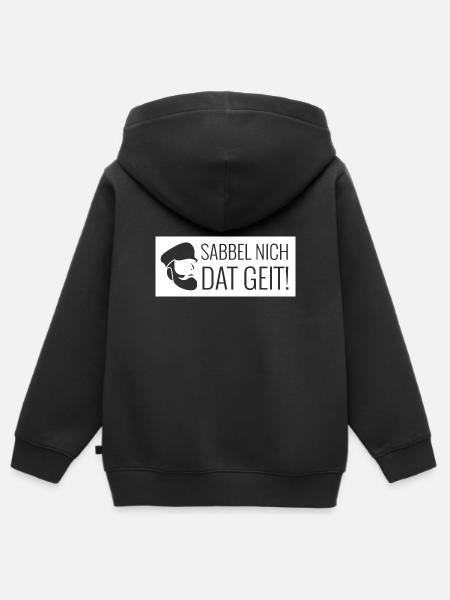 Sabbel nich dat geit weiss - Kinder Premium Organic Zip Hoodie - Schwarz