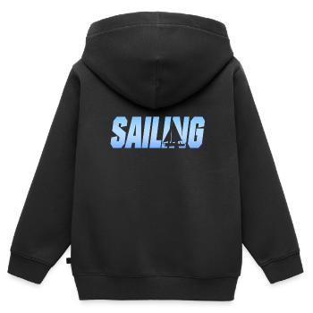 Seglen Segler Segelschiff - Kinder Premium Organic Zip Hoodie - Schwarz - Hinten - AI Model Kid Male (0cm)