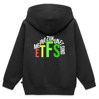 meine Zukunft sind ETFs - Kinder Premium Organic Zip Hoodie - Schwarz - Hinten - AI Model Kid Male (0cm)